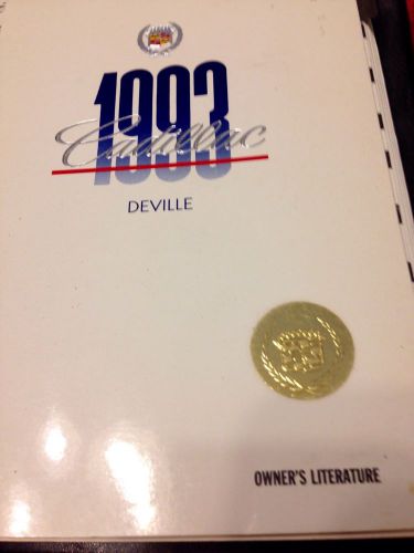 1993 cadillac owners manuals deville