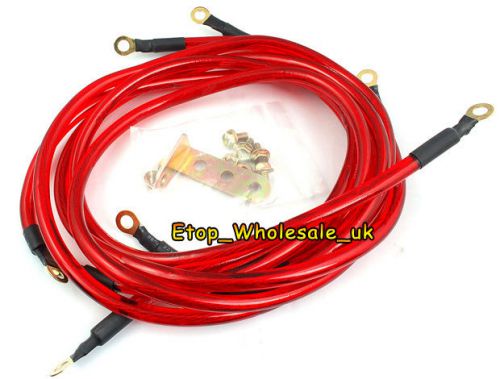 New 5 point red grounding kit earth ground wire cable performance universal car