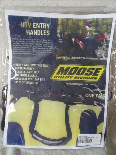 New! moose utv entry handles set of 2 black fits up to 3 inch diameter rubber gr