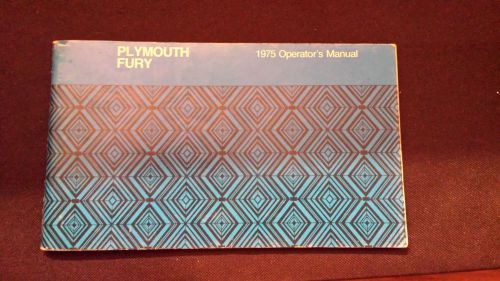 1975 plymouth fury factory owners  / operator manual