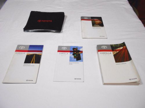 2011 toyota corolla owner&#039;s manual 4/pc set &amp; black toyota factory case, nice,,