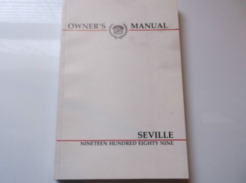 1989 cadillac owners manuals seville