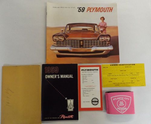 1959 dodge plymouth original owners manual &amp; brochure