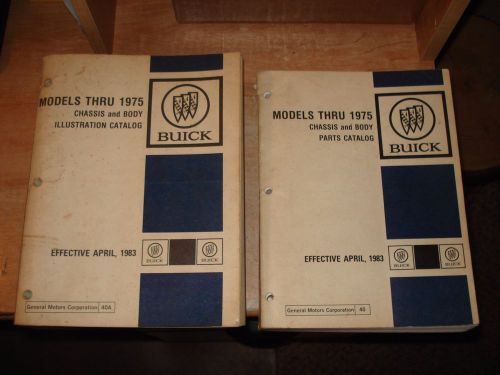 1965-1975 buick parts book set catalog skylark grand sport &amp; more text &amp; illust.