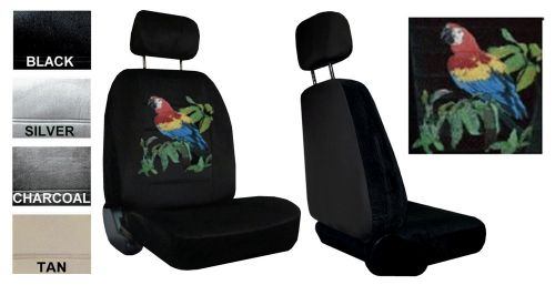 Macaw parrot bird tropical  2 low back bucket car truck suv seat covers pp 2a