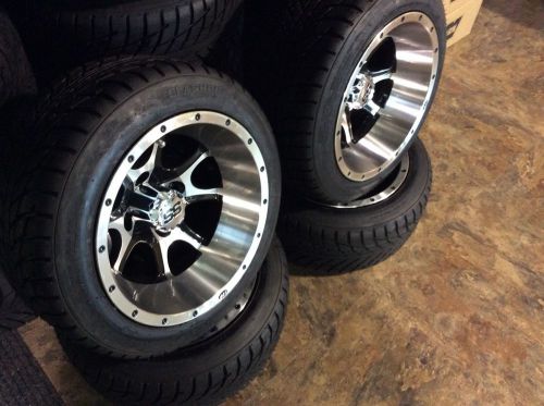 Set of four 12 &#034; low pro golf cart custom wheel and tire combo set of 4