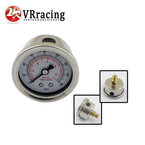 Fuel pressure regulator gauge 0-100 psi/bar liquid fill chrome fuel/oil gauge sl