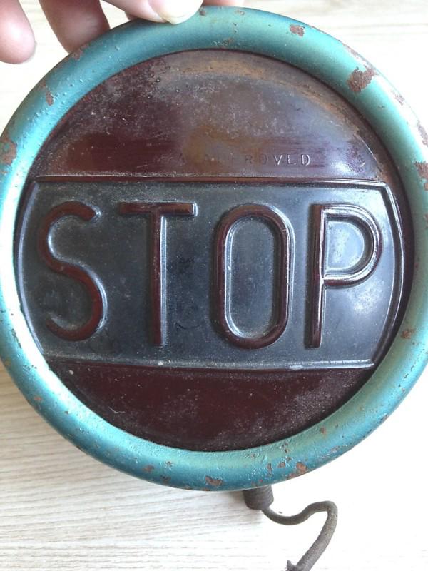 Vintage stop raised lettering tail light bus firetruck car motorcycle - cool