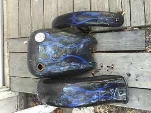 Motorcycle tank and front and back fender