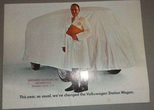 1968 volkswagen bus station wagon brochure sales catalog literature original