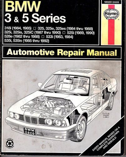 Haynes repair manual bmw 3 &amp; 5 series  number # 2020(18020)