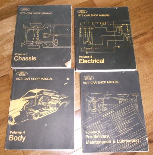 1973 ford mustang lincoln mercury tbird car shop manual volume 1 3 5 4 lot set