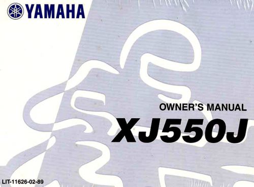 1982 yamaha xj550 maxim 550 motorcycle owners manual -new sealed-xj550j maxim