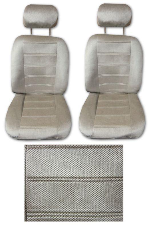 New low back quilted velour regal car truck seat covers tan beige #d