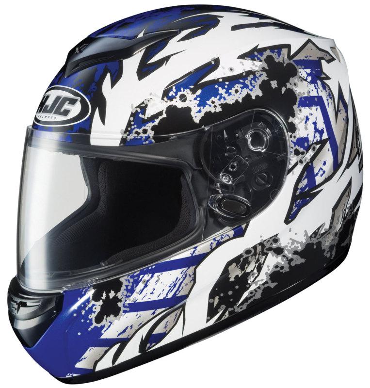 Hjc cs-r2 skarr blue full-face motorcycle helmet size x-large
