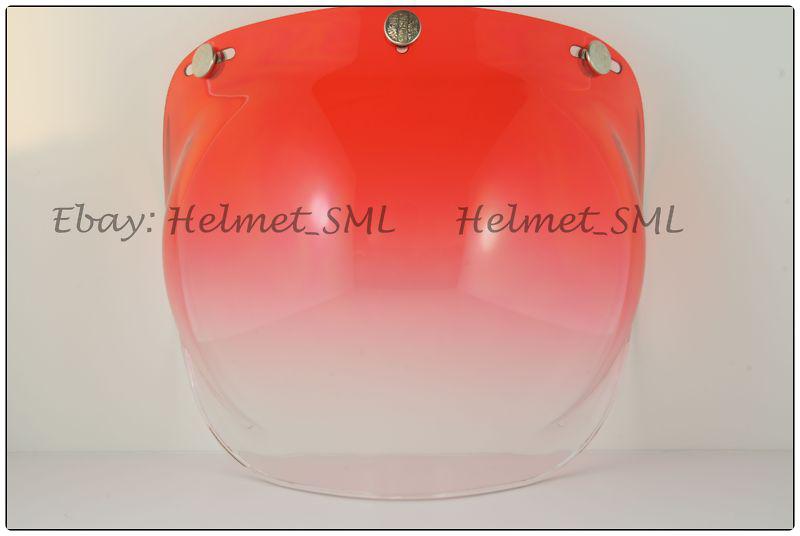 Uv gradation red bubble shield visor for open face helmet hustler fulmer bell