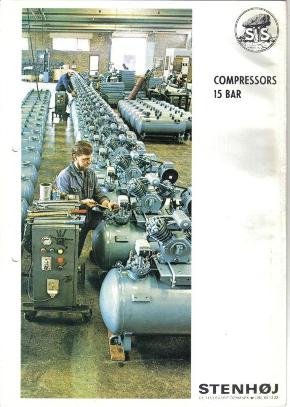 Stenhoj barrit denmark original compressors 15 bar brochure 70´s  3 pages