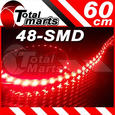 60cm 24" car truck knight rider led decoration strobe flash strip light red 299