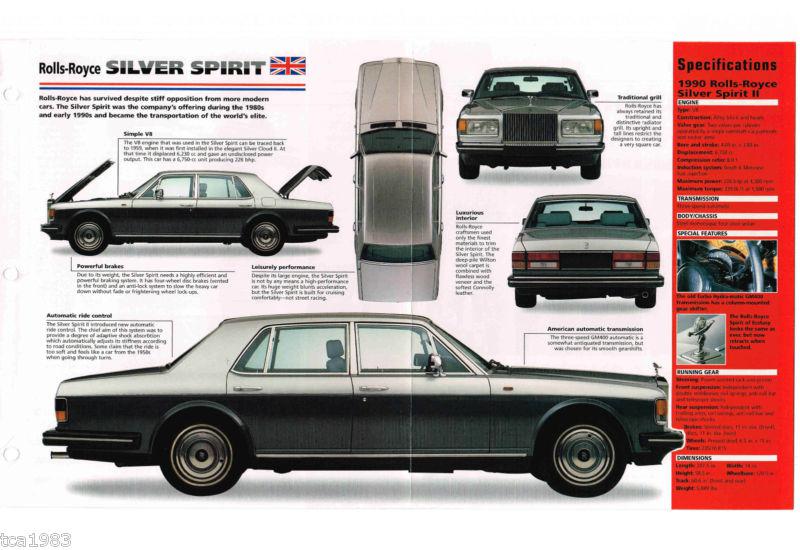 Rolls royce silver spirit ii imp brochure: 1989,1990,1991,........