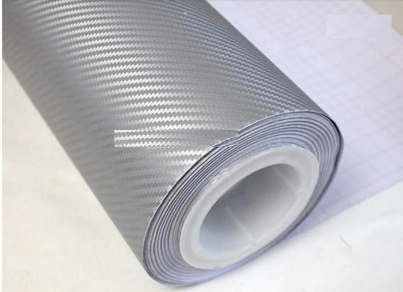 Silver 3-d twill-weave carbon fiber vinyl 24"x60" roll  wrap -sheet 2ftx5ft