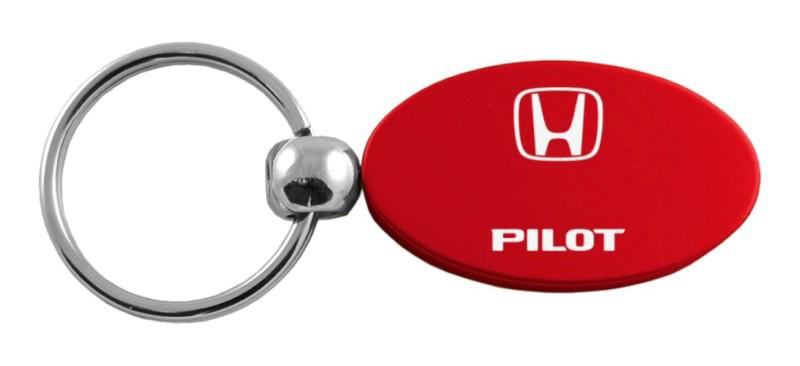 Honda pilot red oval keychain / key fob engraved in usa genuine