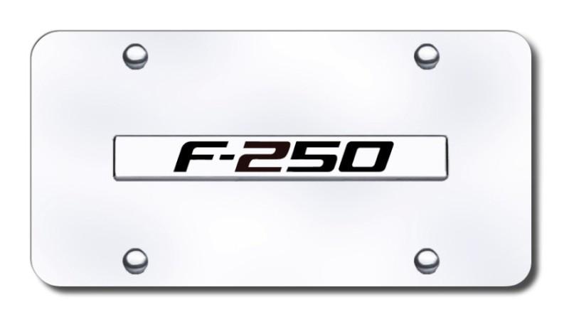 Ford f-250 name chrome on chrome license plate made in usa genuine