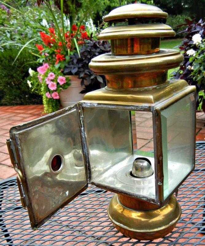 Corcoran antique side-mount gas lamp with beveled glass - good condition
