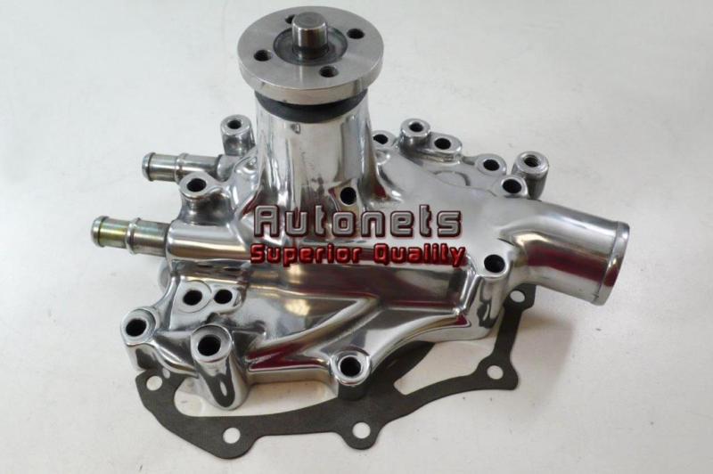 Sbf 260-289-302-351w polished aluminum water pump 69-87 ford left inlet hot rod
