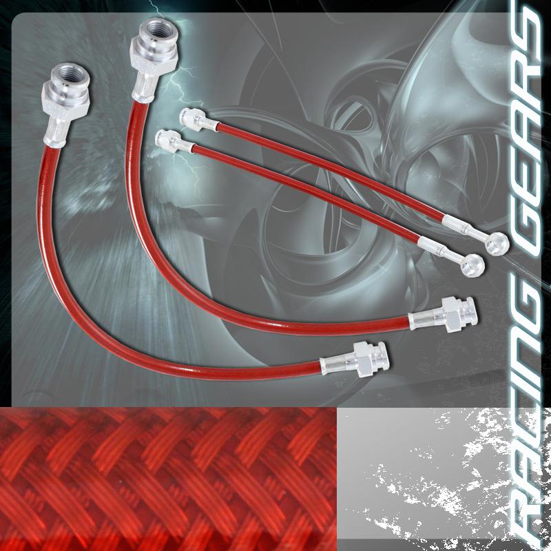 Bmw e60 e63 e64 m5 m6 4 piece red front + rear stainless steel hose brake lines