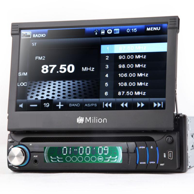 7" single din in dash car monitor usb radio dvd player detach stereo head unit