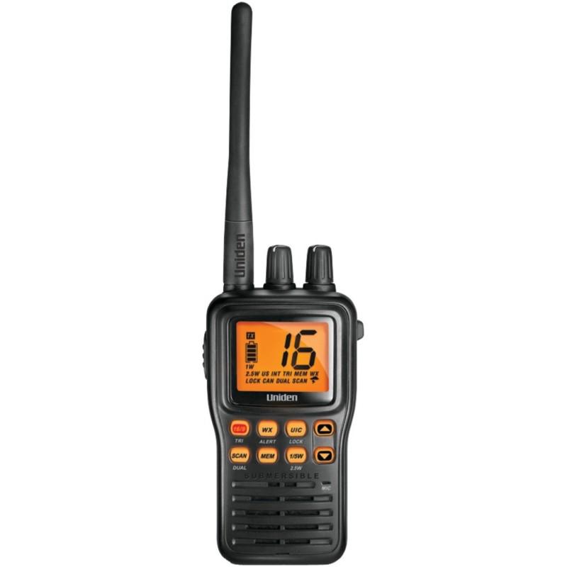 Uniden mhs75 marine radio handheld w/ 12 hours of battery life