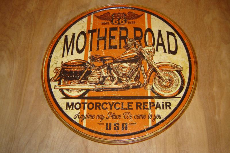 Motherroad indian harley motorcycle repair shop garage vintage style metal sign 