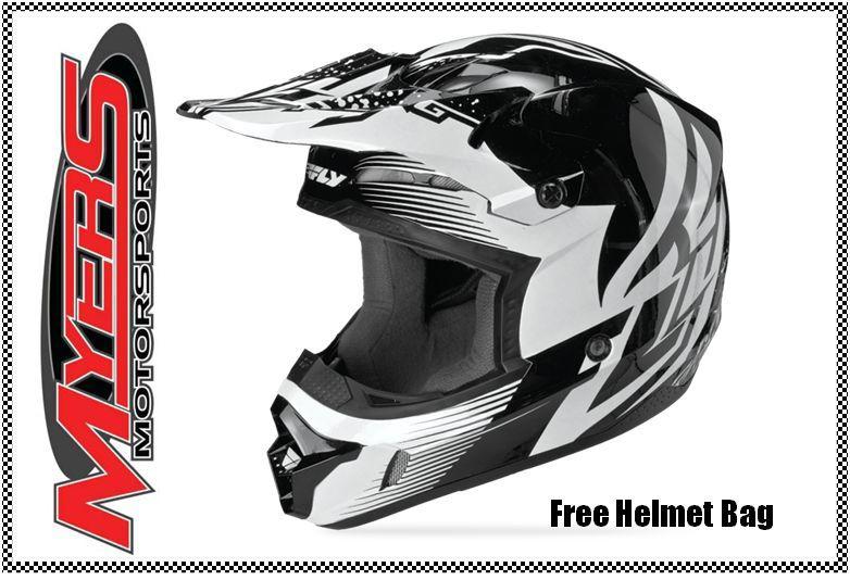 Fly kinetic inversion black white motocross motorcylce helmet dirt bike atv xxl