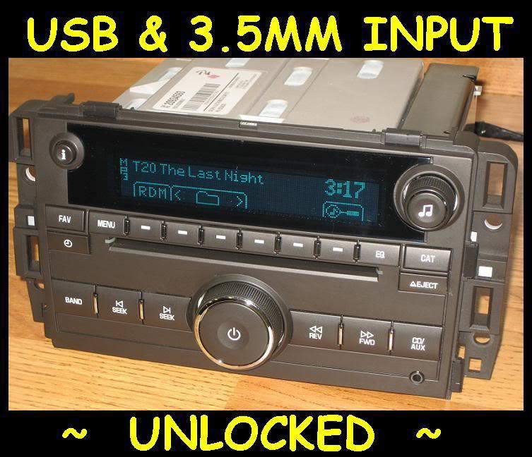 Unlocked 2010-2011 chevy silverado gmc sierra cd radio ipod usb input & 3.5 mp3