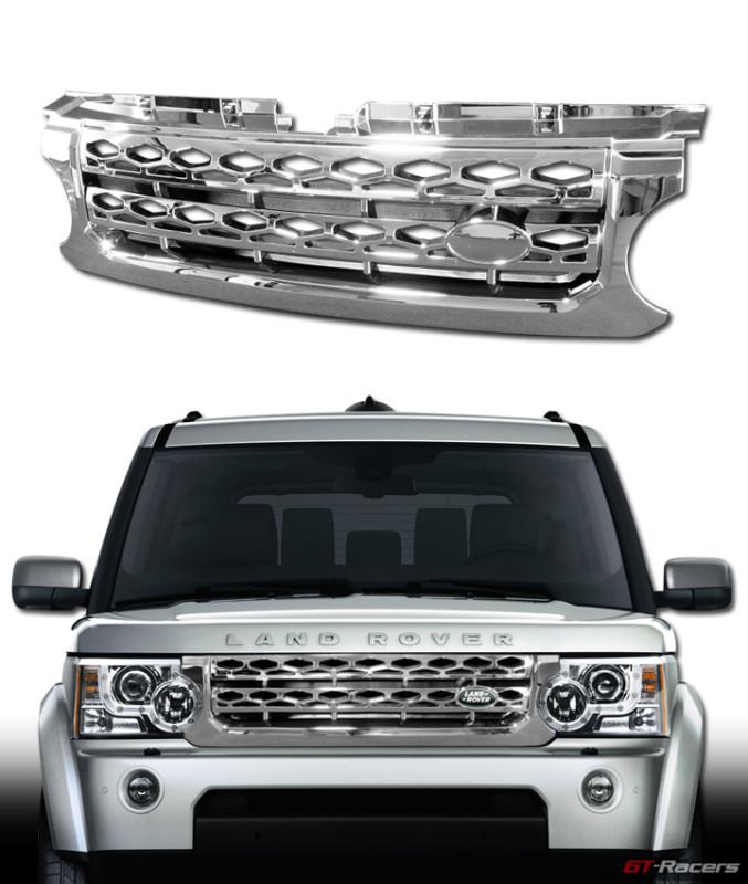 Chrome sport style mesh front hood grill grille 10-12 land rover lr4 discovery 4