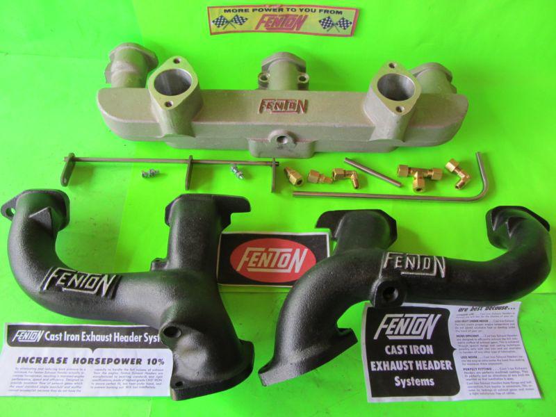 Fenton dual carb intake & fenton dual exhaust chevy 235 261 speed equipment gm