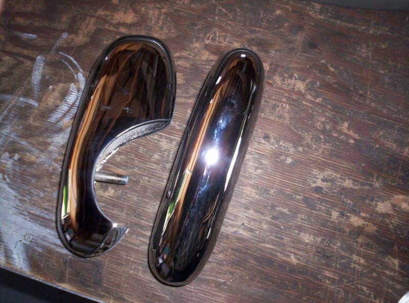 Hudson 1948-1949 rechromed front outer bumer guards.  triple plated.
