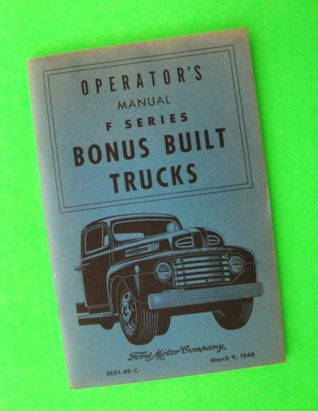 Rare 1949 ford truck owner manual f-series pick-up truck to heavy duty original