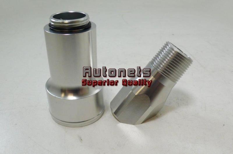 Polished billet aluminum water pump inlet fitting 45 degree adapter 1" npt