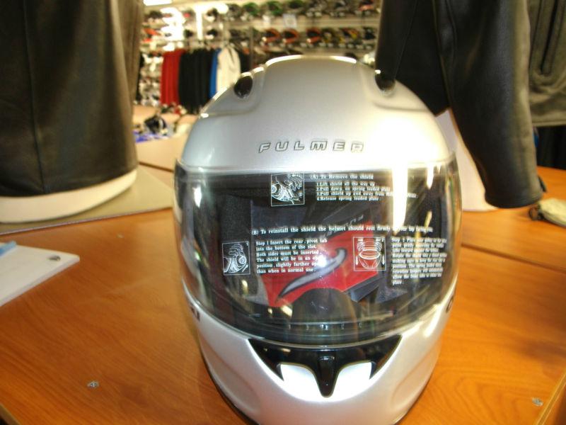 New fulmer motorcycle helmet silver size x-large