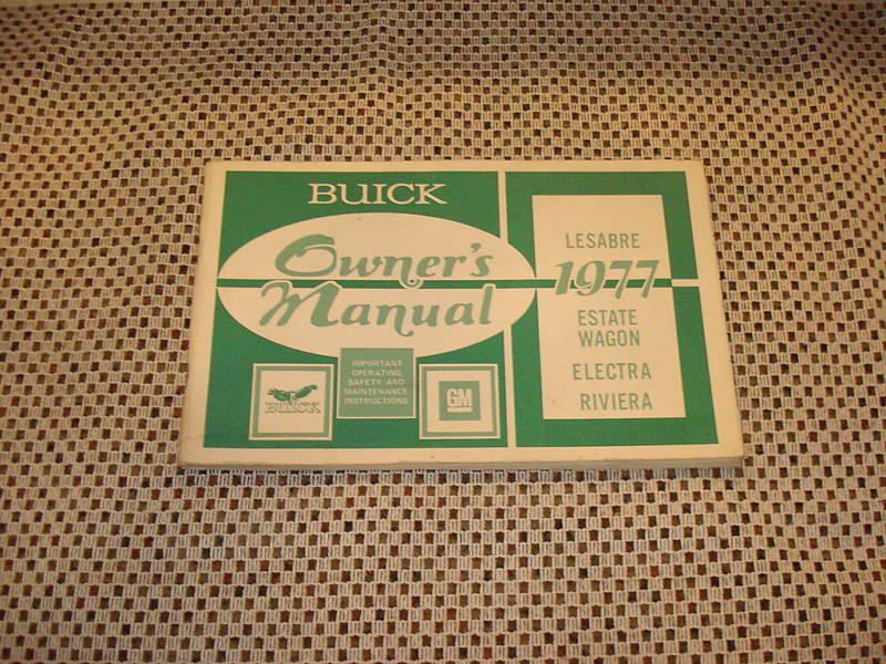 1977 buick owners manual original glovebox book riviera