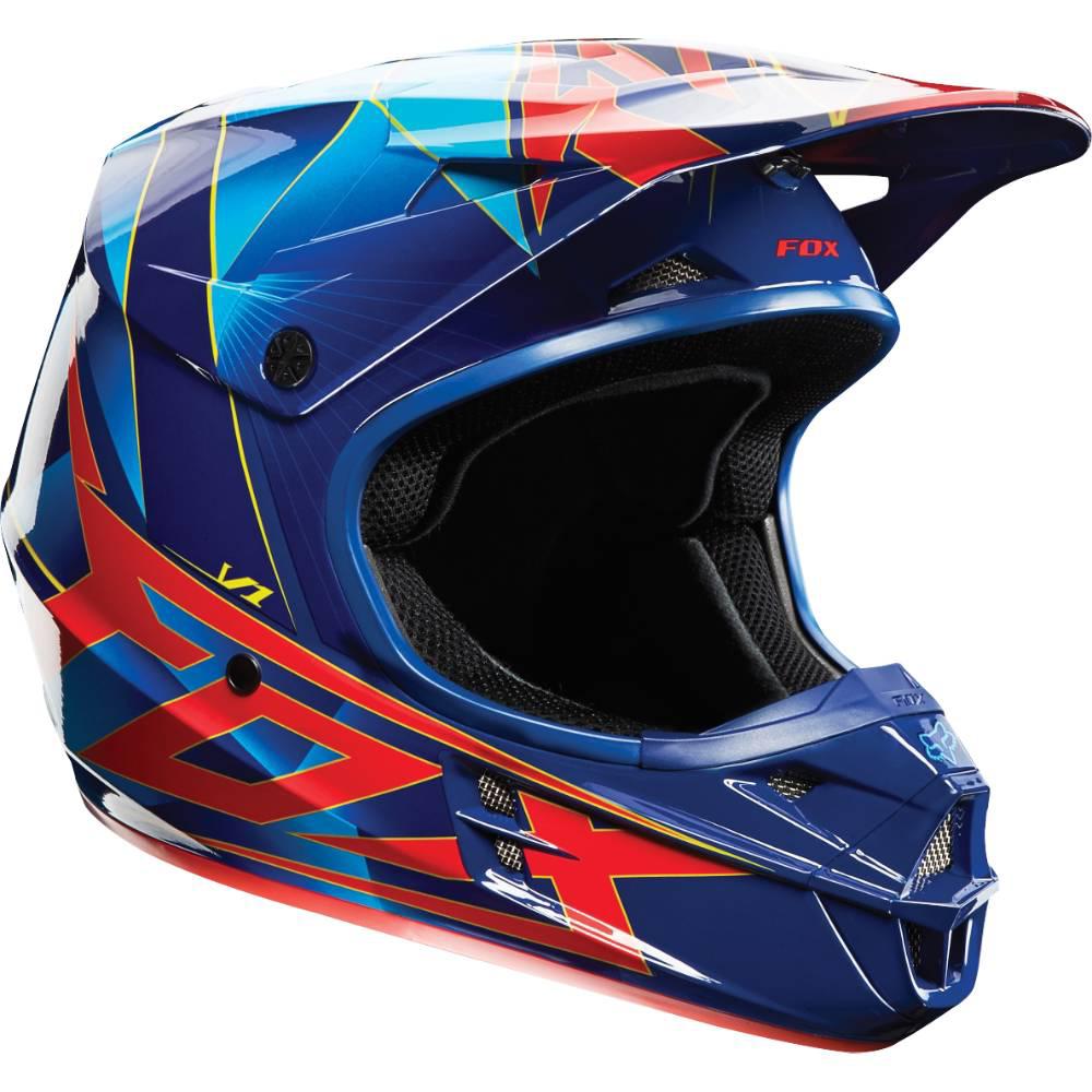 Fox racing 2014 v1 youth radeon helmet - blue