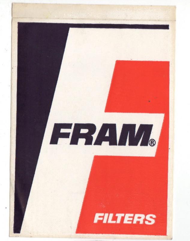 Vintage 1960s fram filters decal sticker