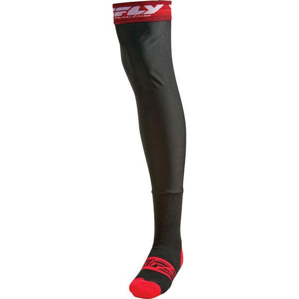 Black/red l/xl fly racing knee brace moto socks