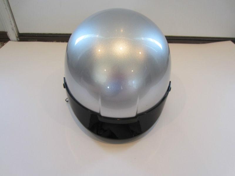 Hjc silver pearl motorcycle helmet half helmet medium