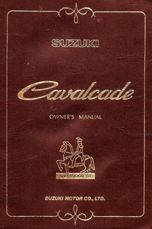 1985 suzuki cavalcade gv1400gd / gt motorcycle owners manual -gv 1400 gd gt