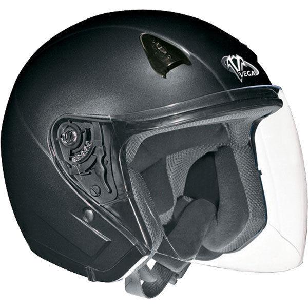 Black 5xl vega nt 200 open face helmet