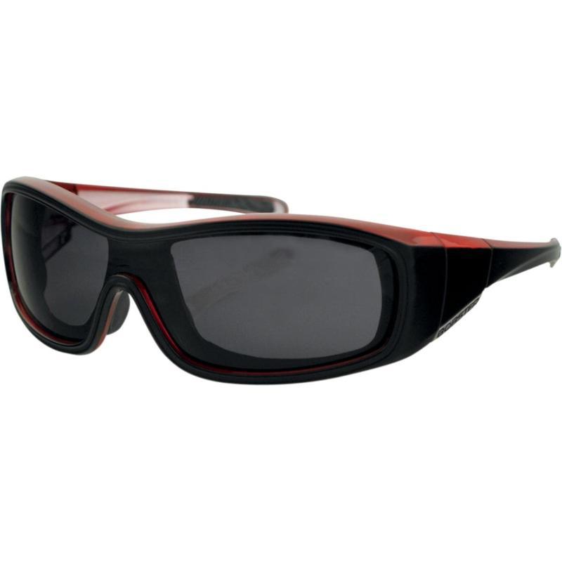 Bobster eyewear zoe convertible sunglasses black, red/smoke lens