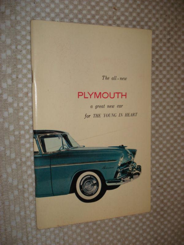 1955 plymouth owners manual nice original rare glove box book