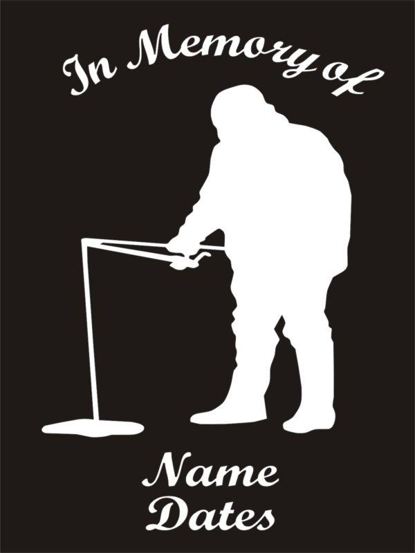 In memory of ice fisherman fishing vinyl decal sticker qty 4